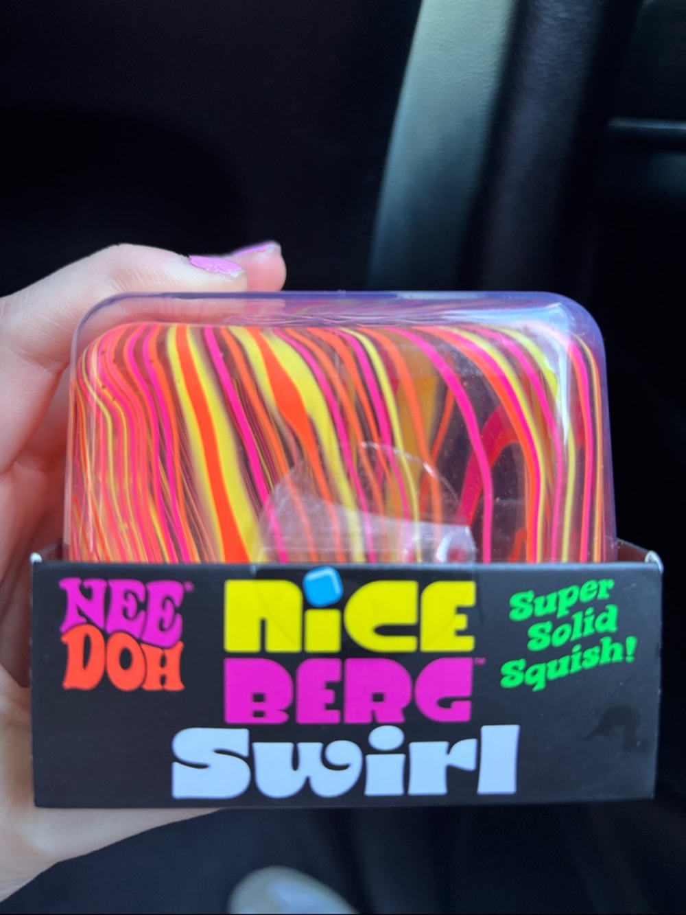 NeeDoh Nice Berg Swirl- Neon Pink, Yellow, Orange VIRAL MEGA